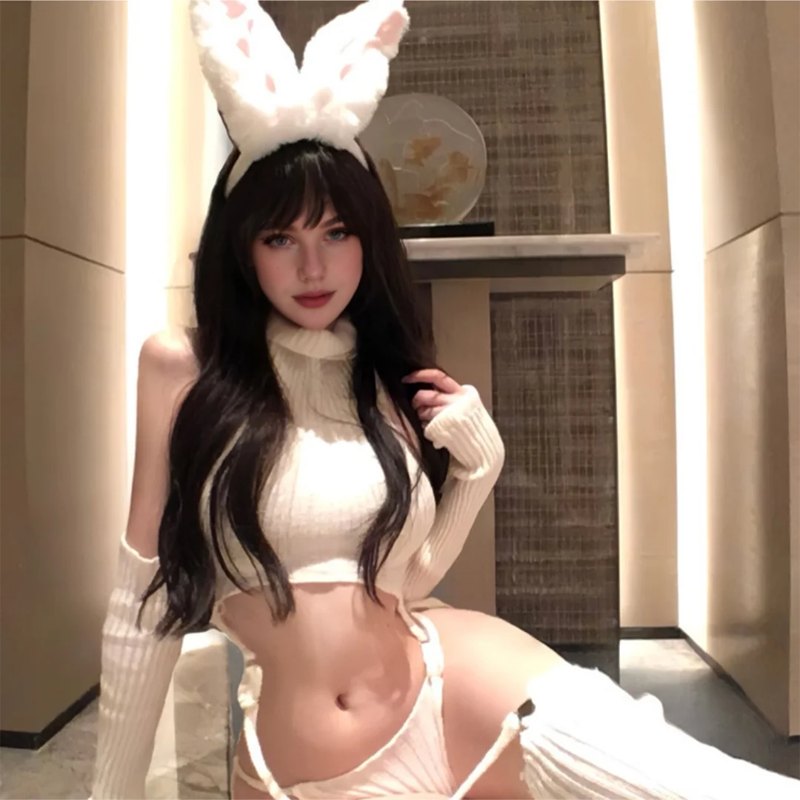 Plush Bunny Cosplay Bodysuit - Sexy Roleplay Costume