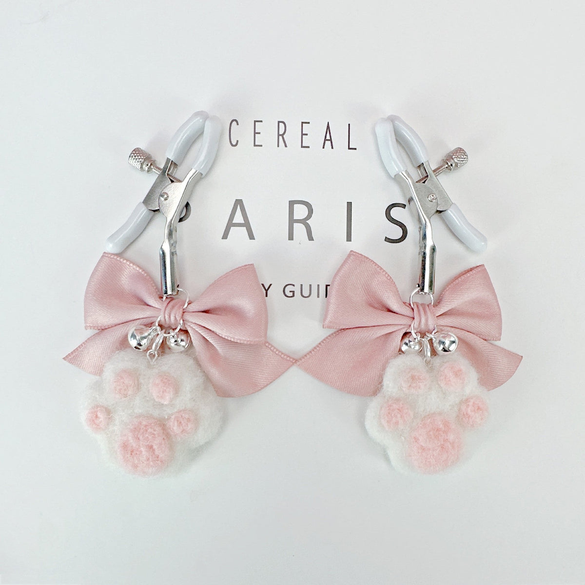 Plush Paw Nipple Clamps with Bells - Adjustable Cat Clamps