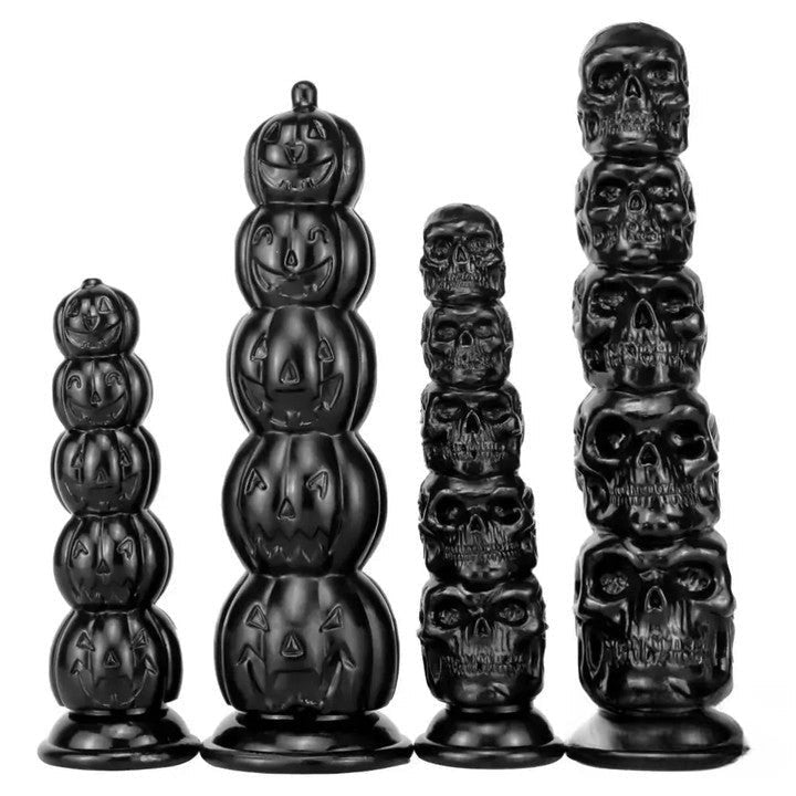 Pumpkin Skull Totem Fantasy Dildo - Beaded Halloween Dildo
