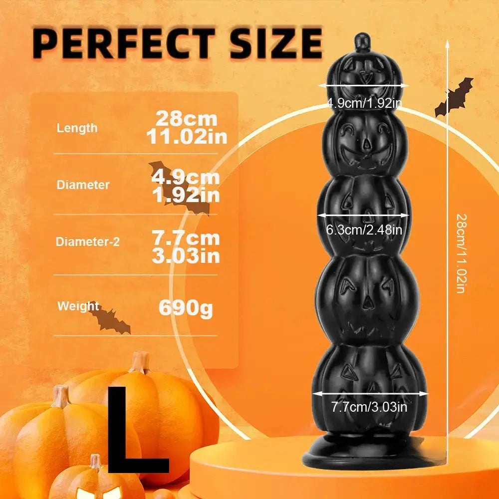 Pumpkin Skull Totem Fantasy Dildo - Beaded Halloween Dildo