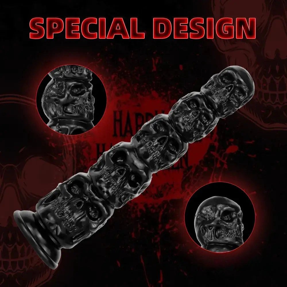 Pumpkin Skull Totem Fantasy Dildo - Beaded Halloween Dildo