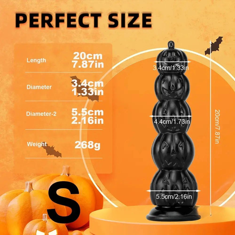 Pumpkin Skull Totem Fantasy Dildo - Beaded Halloween Dildo