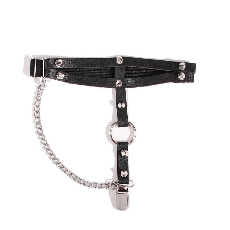 Punk Chain Rivet Leg Garter - Sexy Lingerie Accessory