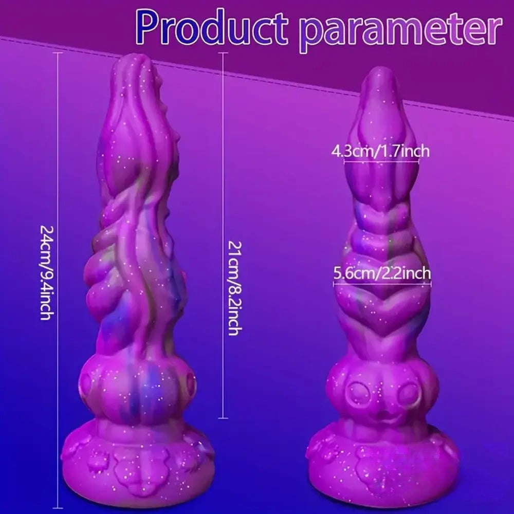 Purple Alien Fantasy Dildo 9.4in - Dragon Fantasy Dildo