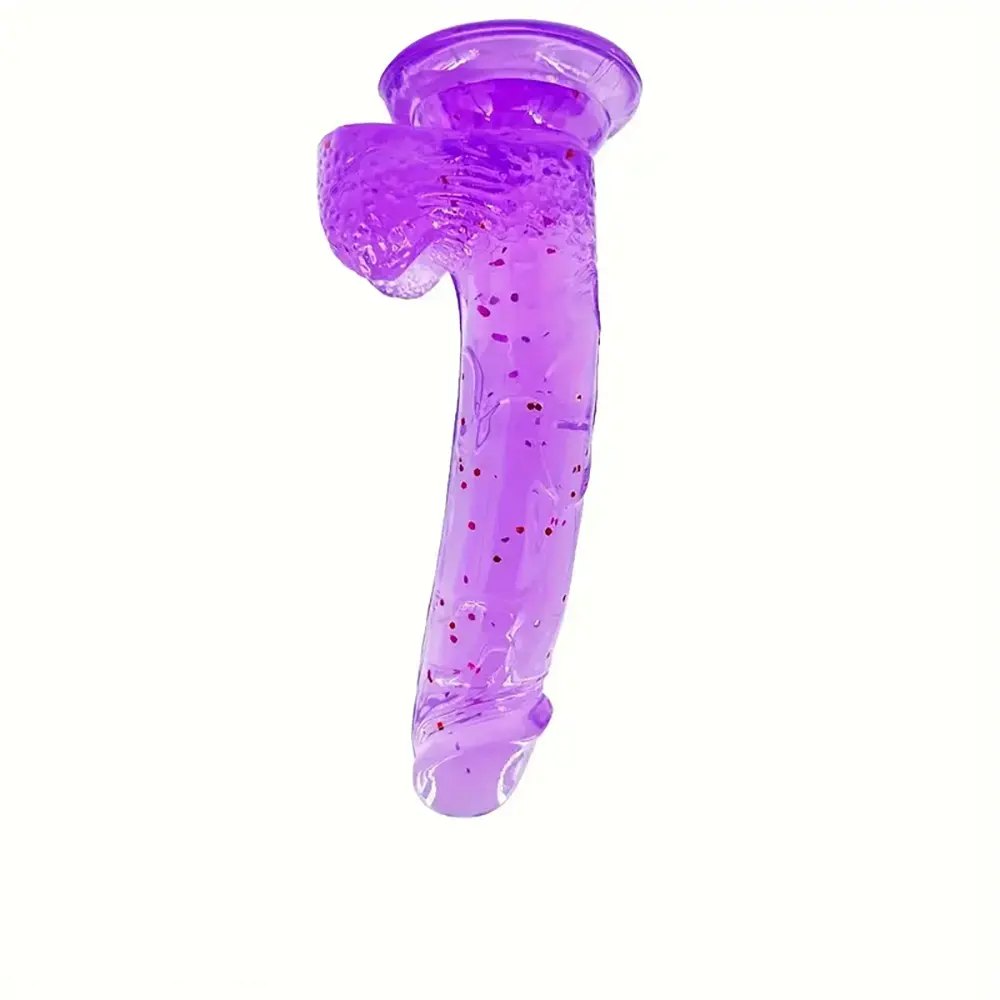Purple Confetti Jelly Dildo - Realistic Jelly Dildo