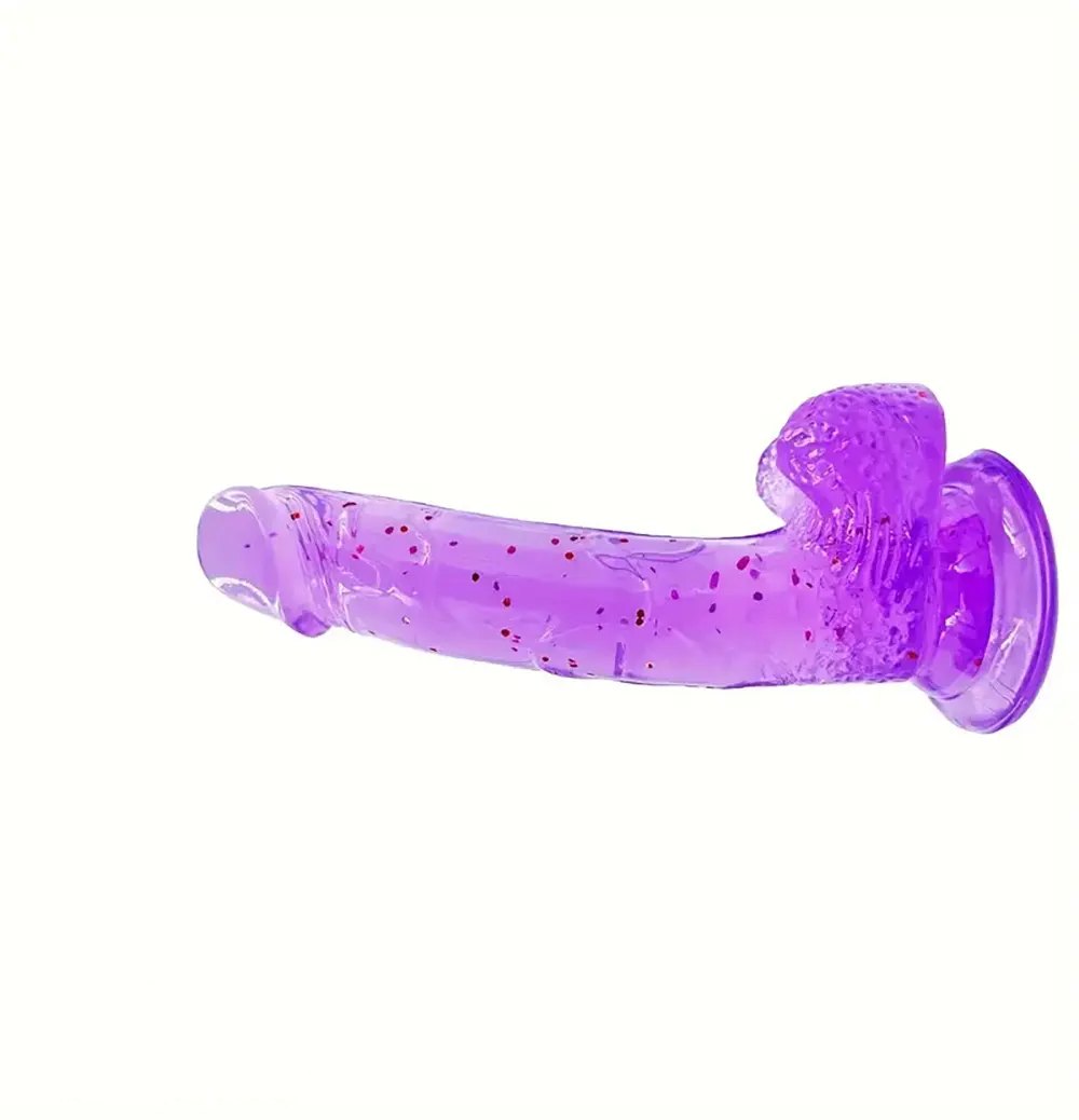 Purple Confetti Jelly Dildo - Realistic Jelly Dildo
