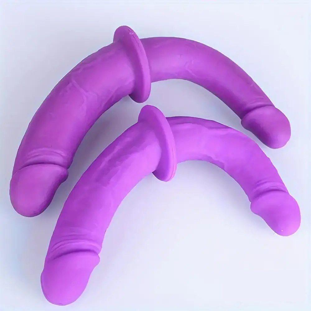 Purple Double-Headed Dildo - Curved Double Dildo Toy