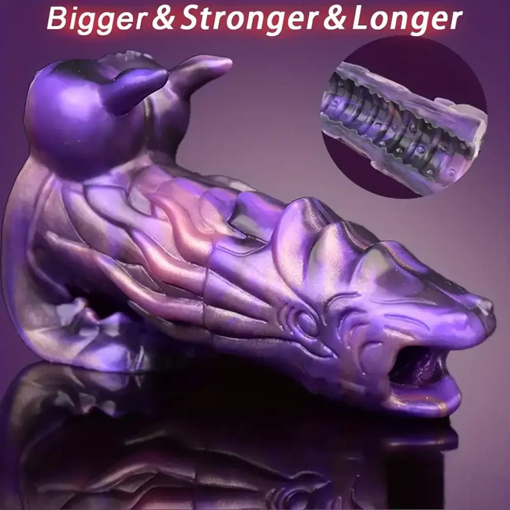 Purple Dragon Fantasy Dildo - Silicone Dragon Dildo