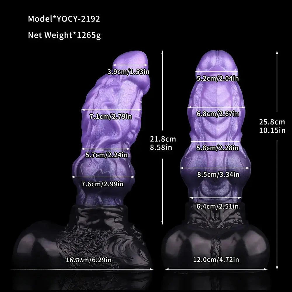 Purple Knot Monster Dildo - Dual-Density Fantasy Dildo