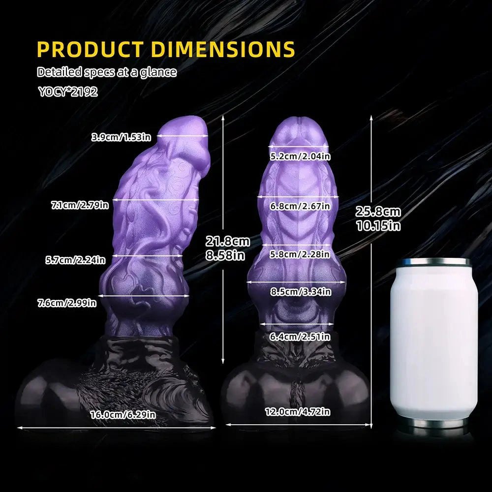 Purple Knot Monster Dildo - Dual-Density Fantasy Dildo