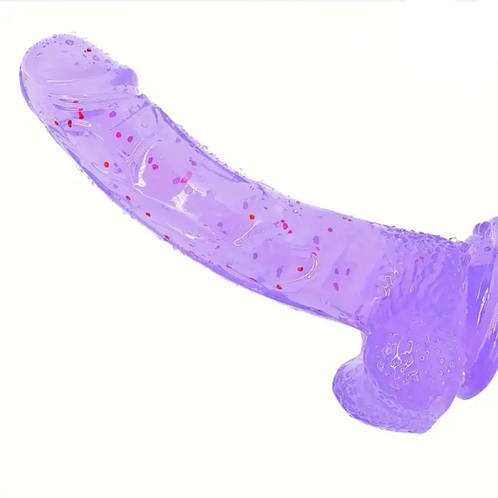 Purple Glitter Jelly Dildo - Glitter PVC Dildo