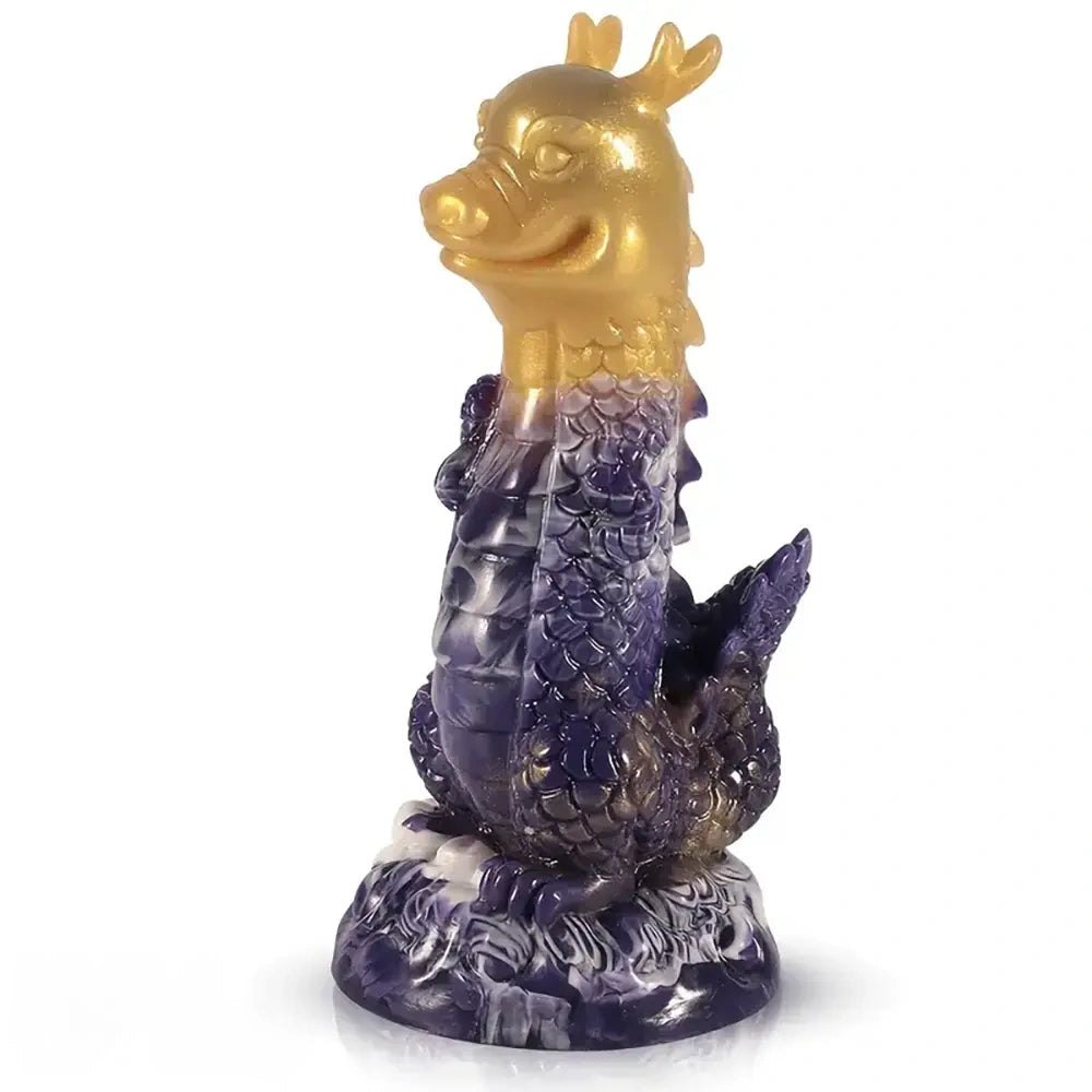 Purple Gold Dragon Fantasy Dildo - Silicone Dragon Dildo