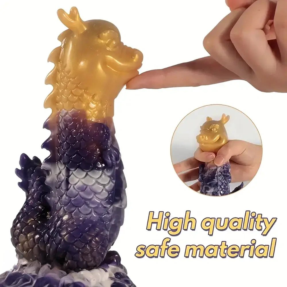 Purple Gold Dragon Fantasy Dildo - Silicone Dragon Dildo