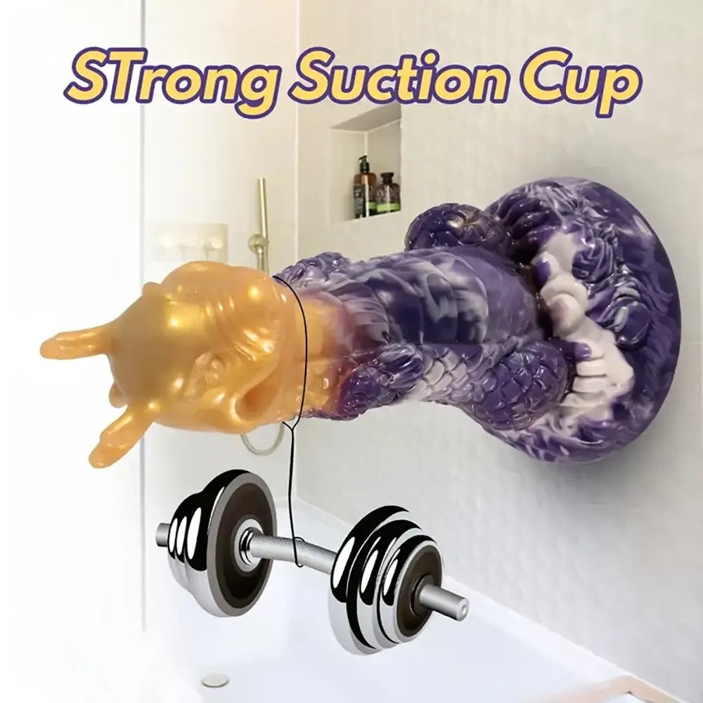 Purple Gold Dragon Fantasy Dildo - Silicone Dragon Dildo