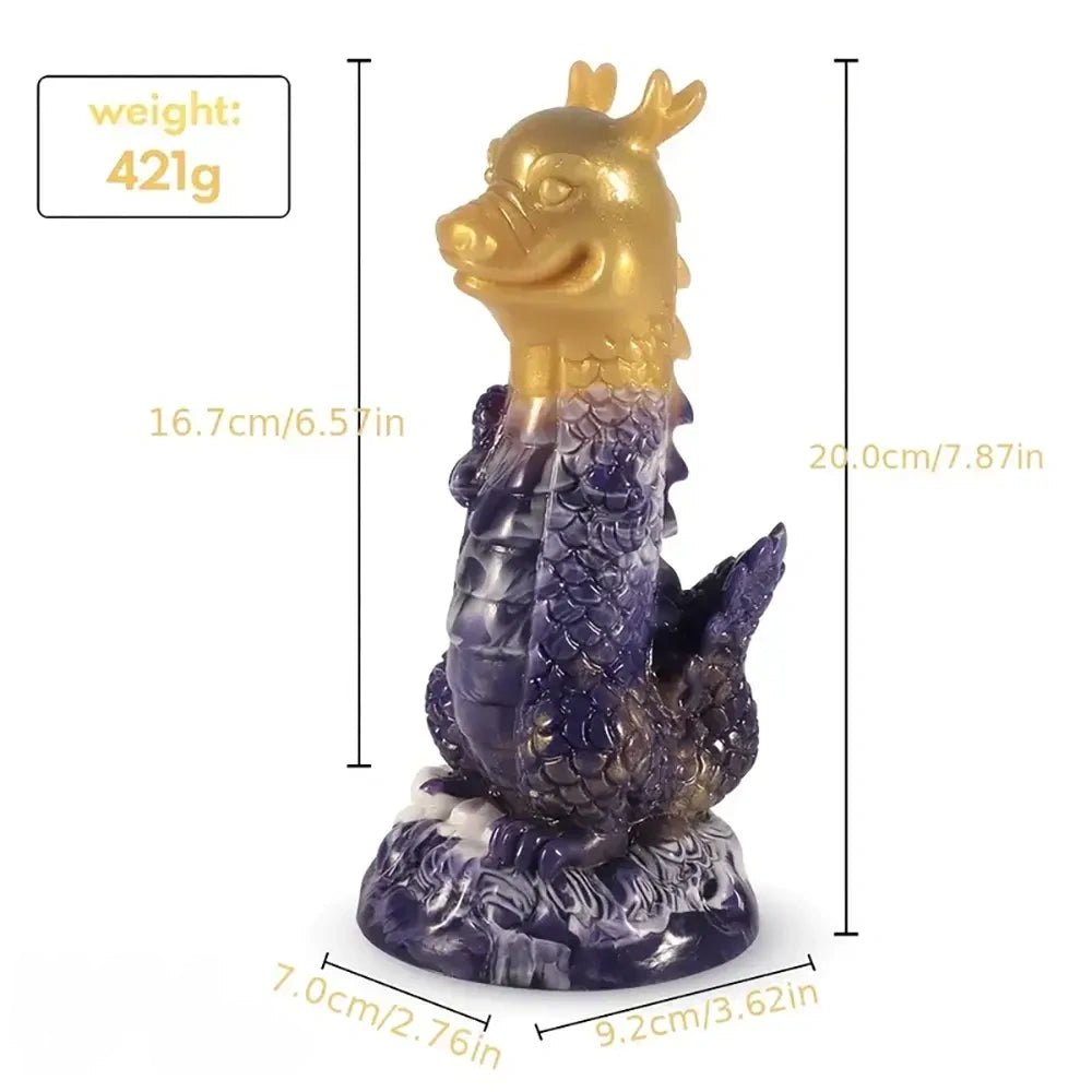 Purple Gold Dragon Fantasy Dildo - Silicone Dragon Dildo