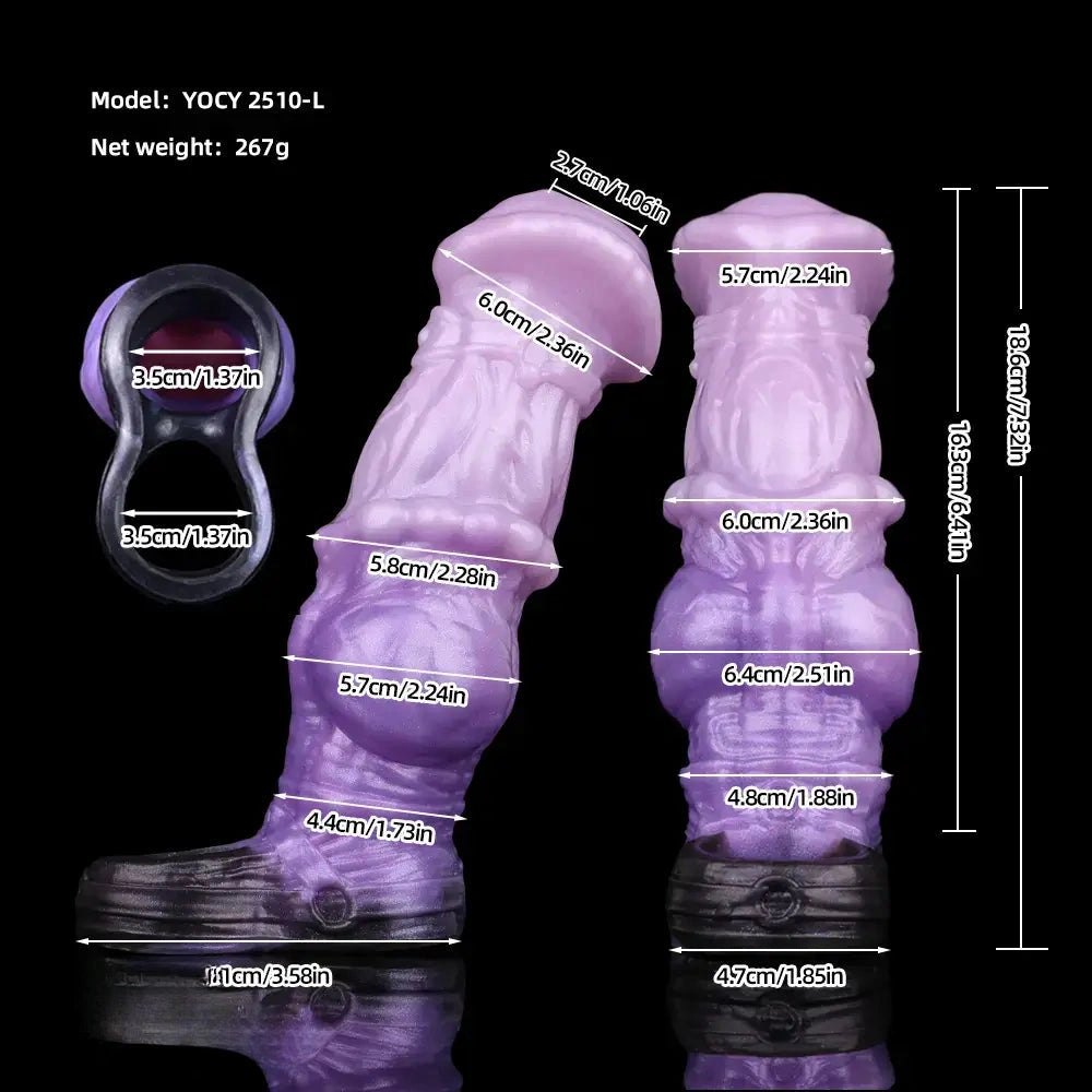 Purple Horse Knot Sleeve - Platinum Silicone Dildo Sleeve