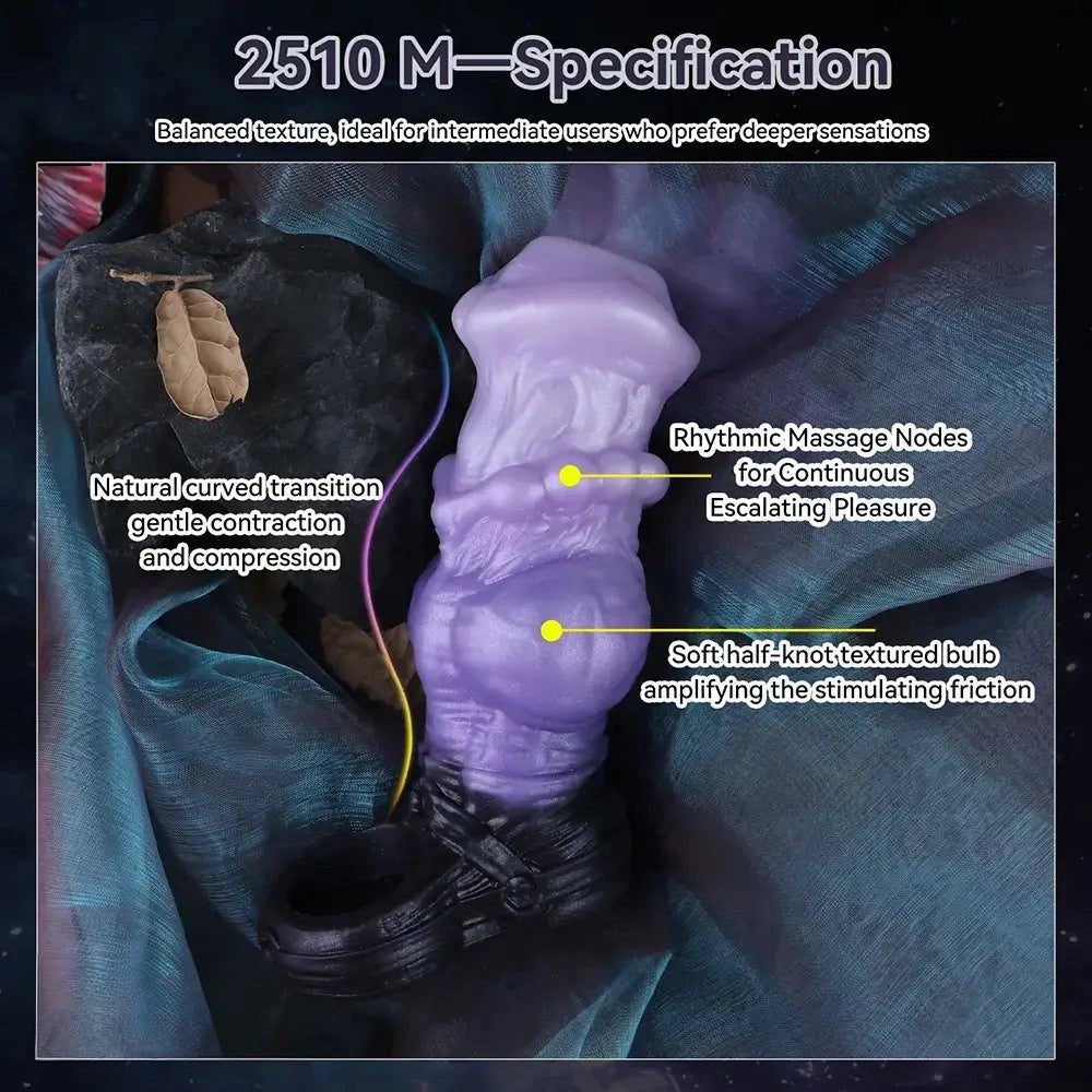 Purple Horse Knot Sleeve - Platinum Silicone Dildo Sleeve