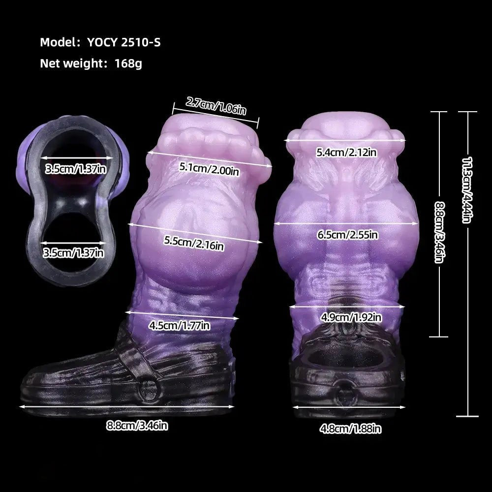 Purple Horse Knot Sleeve - Platinum Silicone Dildo Sleeve