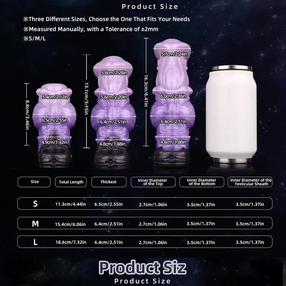 Purple Horse Knot Sleeve - Platinum Silicone Dildo Sleeve