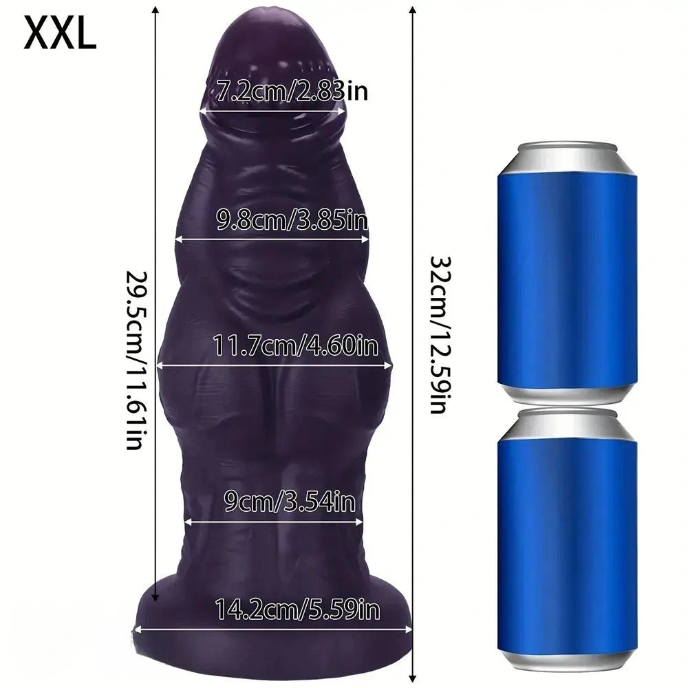 Purple Knot Fantasy Dildo - Knotted Muscle Dildo, 5 Sizes