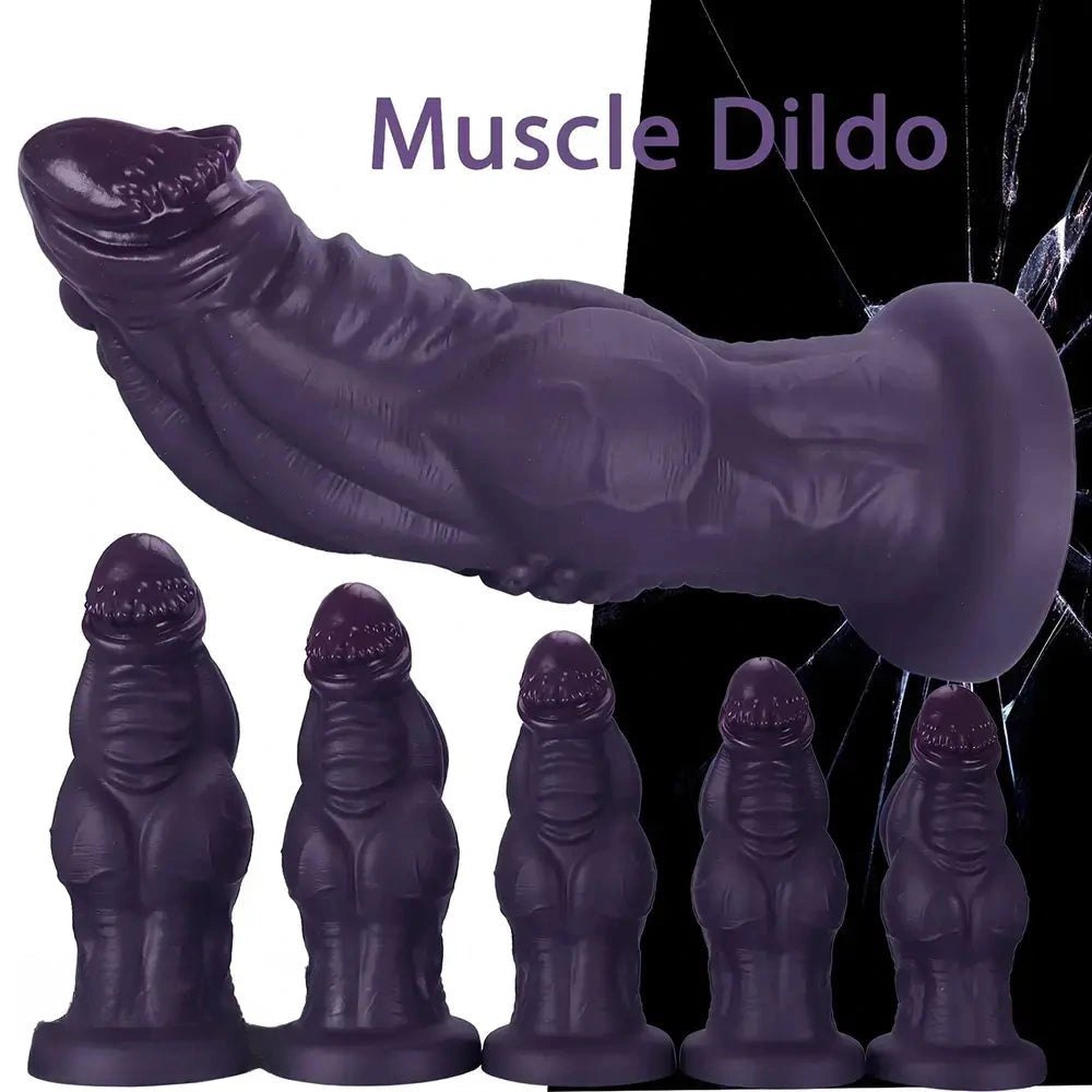 Purple Knot Fantasy Dildo - Knotted Muscle Dildo, 5 Sizes