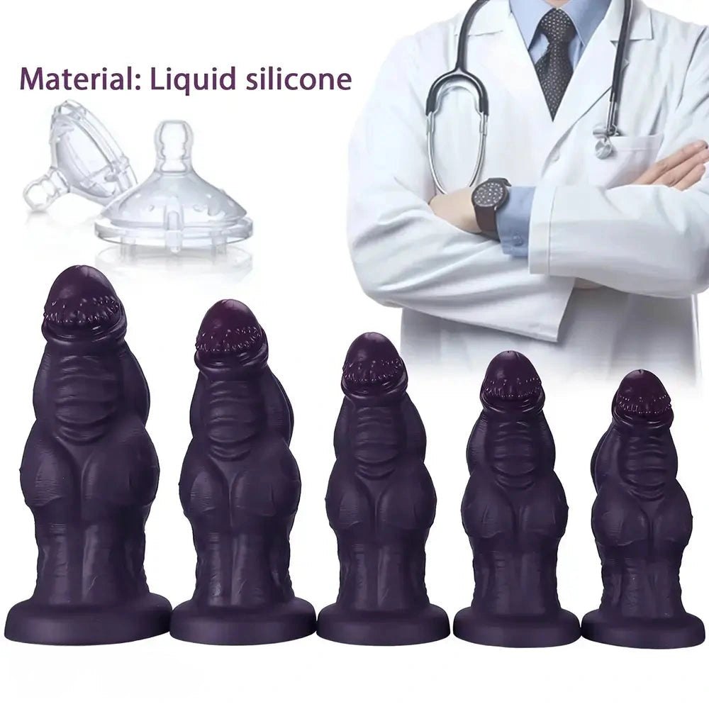 Purple Knot Fantasy Dildo - Knotted Muscle Dildo, 5 Sizes