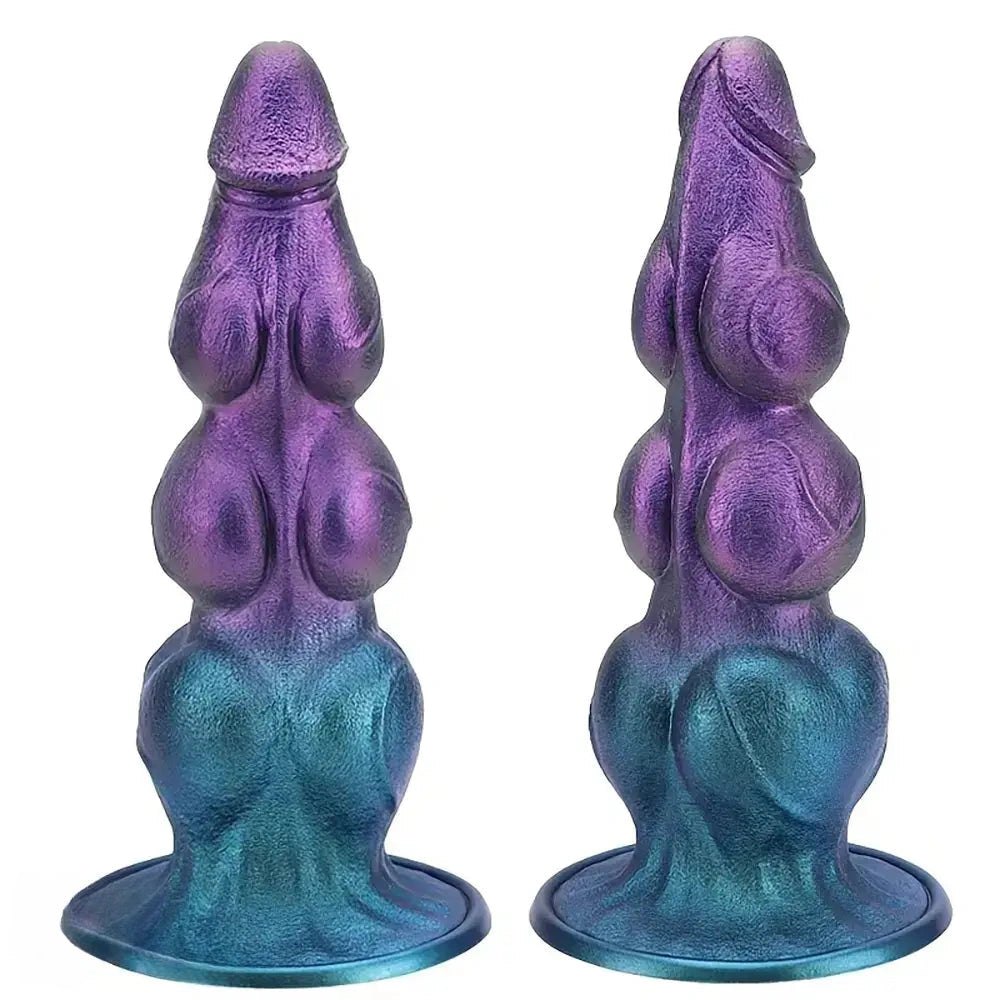 Purple Knot Fantasy Suction Dildo - Silicone Knot Fantasy Dildo