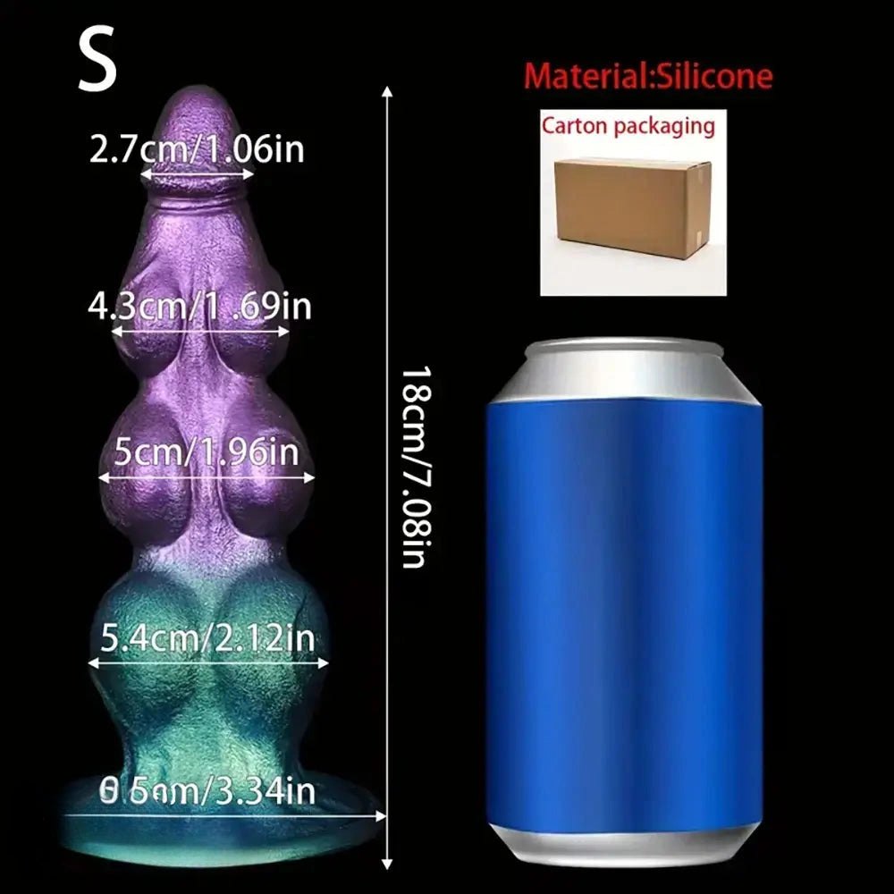 Purple Knot Fantasy Suction Dildo - Silicone Knot Fantasy Dildo
