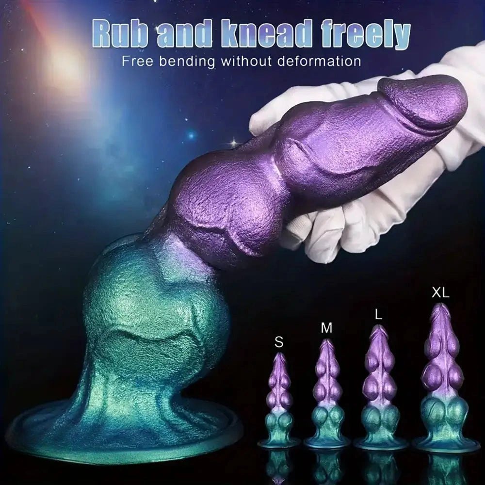 Purple Knot Fantasy Suction Dildo - Silicone Knot Fantasy Dildo