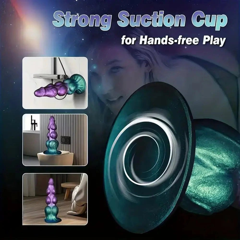 Purple Knot Fantasy Suction Dildo - Silicone Knot Fantasy Dildo