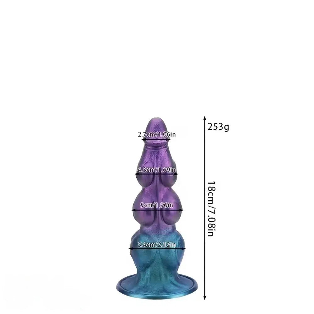 Purple Knot Fantasy Suction Dildo - Silicone Knot Fantasy Dildo