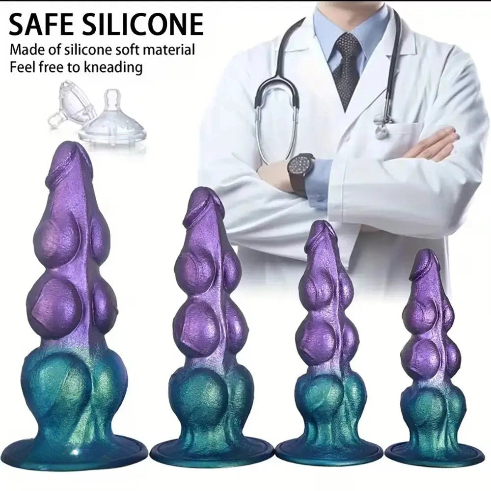 Purple Knot Fantasy Suction Dildo - Silicone Knot Fantasy Dildo