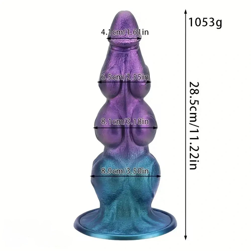 Purple Knot Fantasy Suction Dildo - Silicone Knot Fantasy Dildo