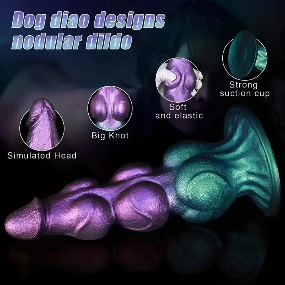 Purple Knot Fantasy Suction Dildo - Silicone Knot Fantasy Dildo