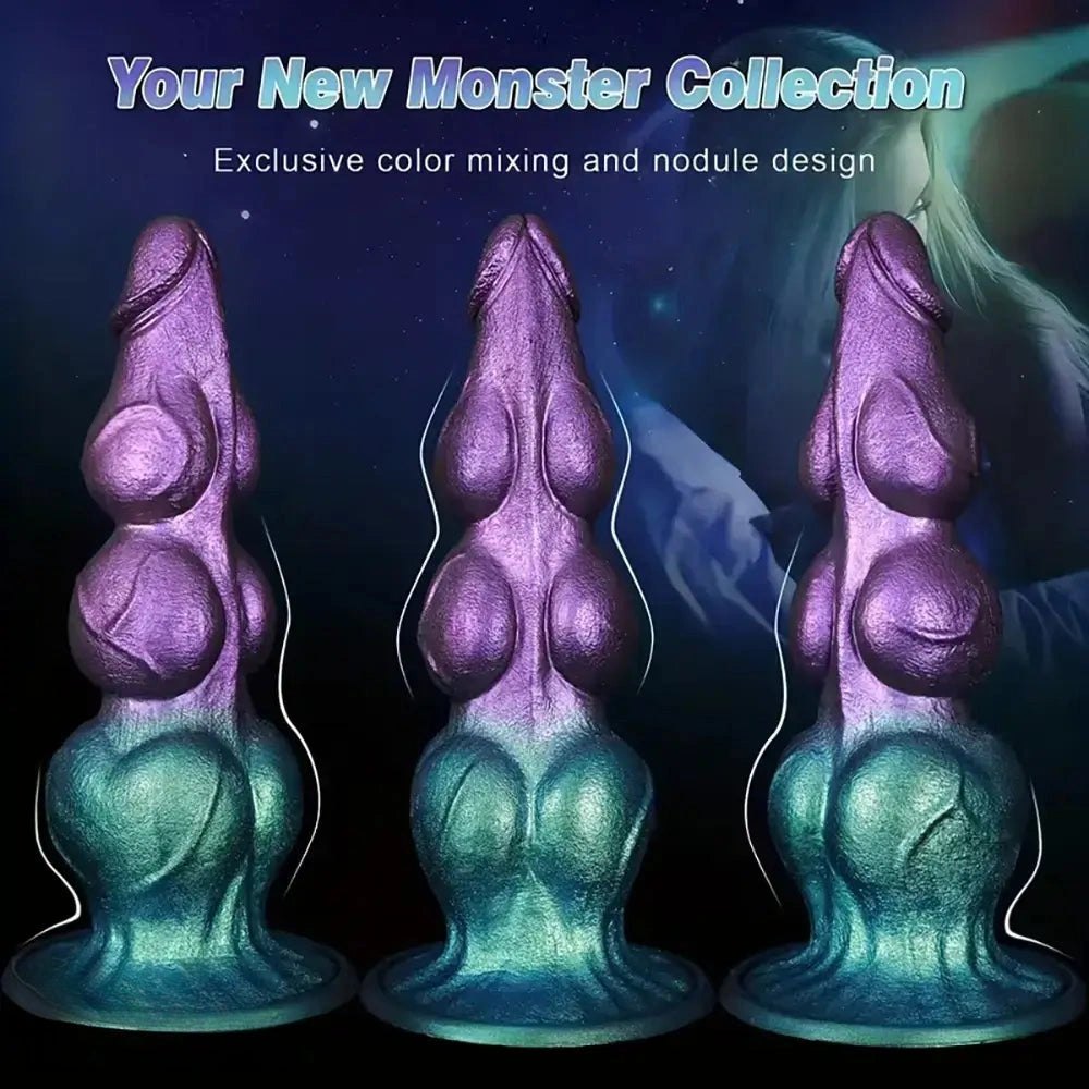 Purple Knot Fantasy Suction Dildo - Silicone Knot Fantasy Dildo