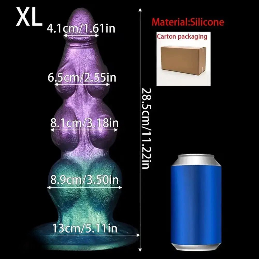 Purple Knot Fantasy Suction Dildo - Silicone Knot Fantasy Dildo