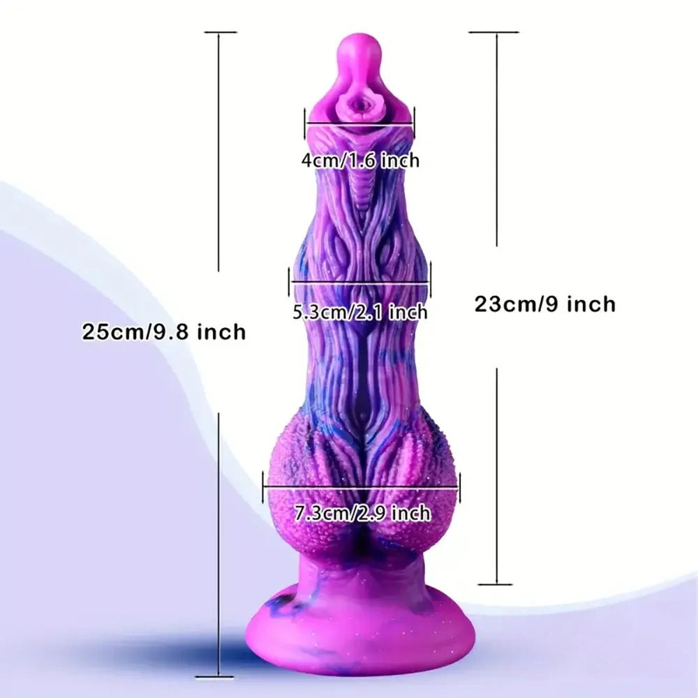 Purple Knotted Dog Dildo 9.8 in - Knotted Dog Dildo