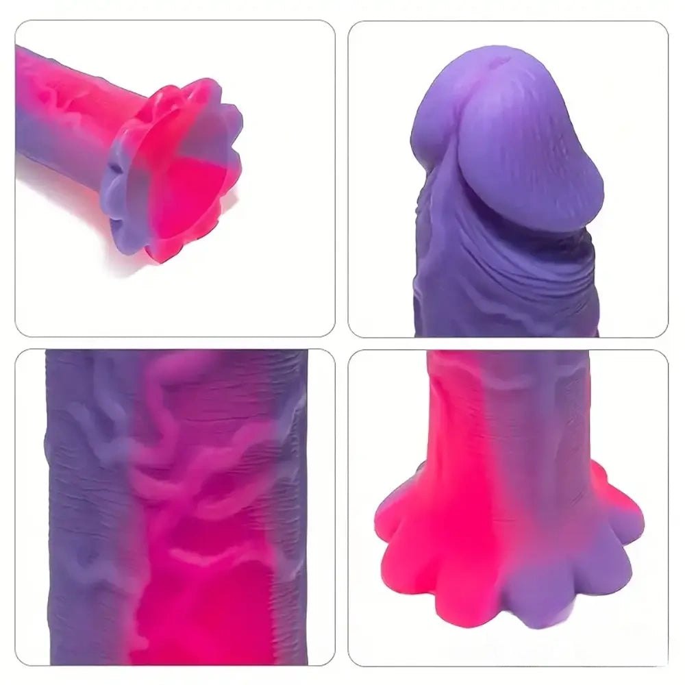Purple Pink Suction Cup Dildo - Dildo With Suction Cup
