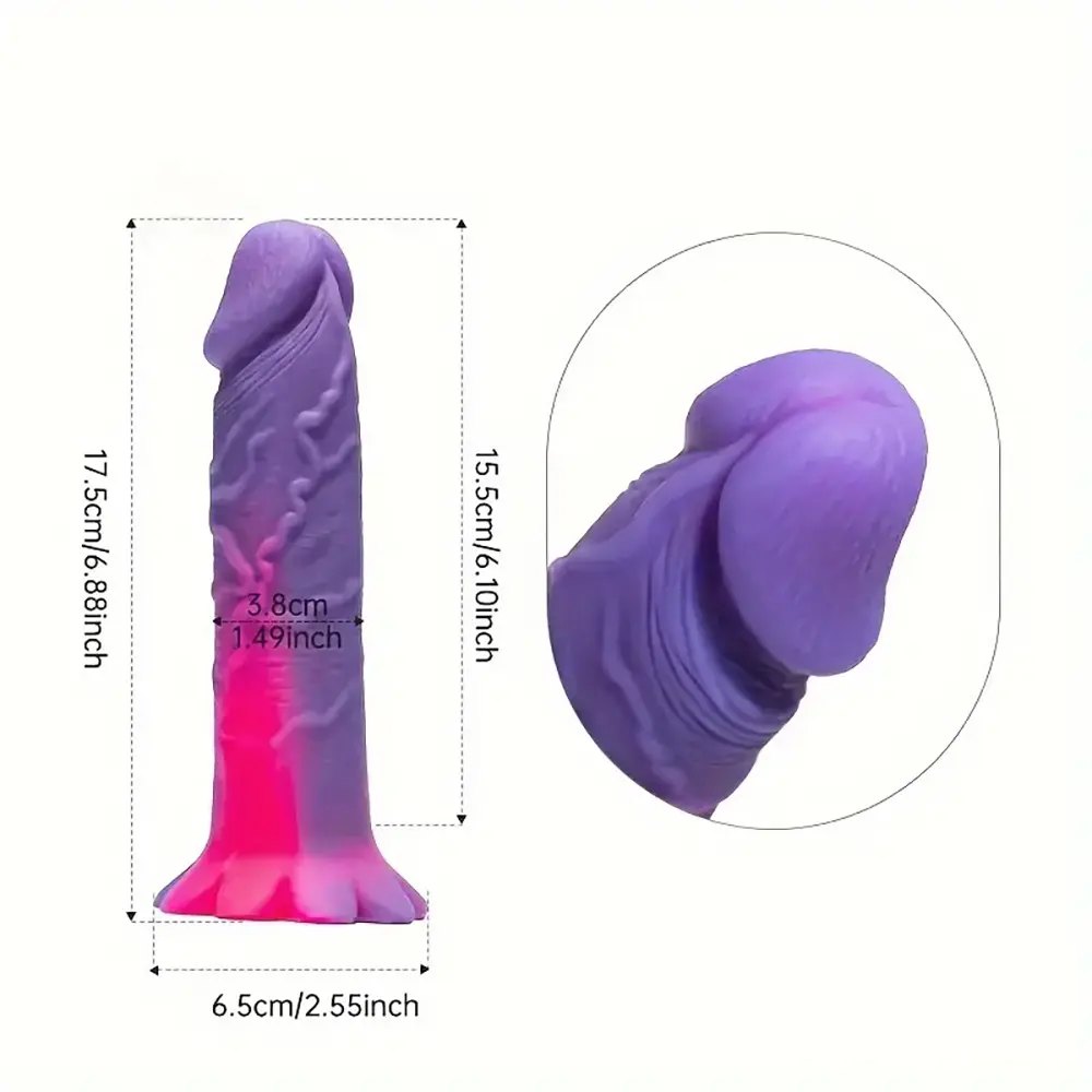 Purple Pink Suction Cup Dildo - Dildo With Suction Cup
