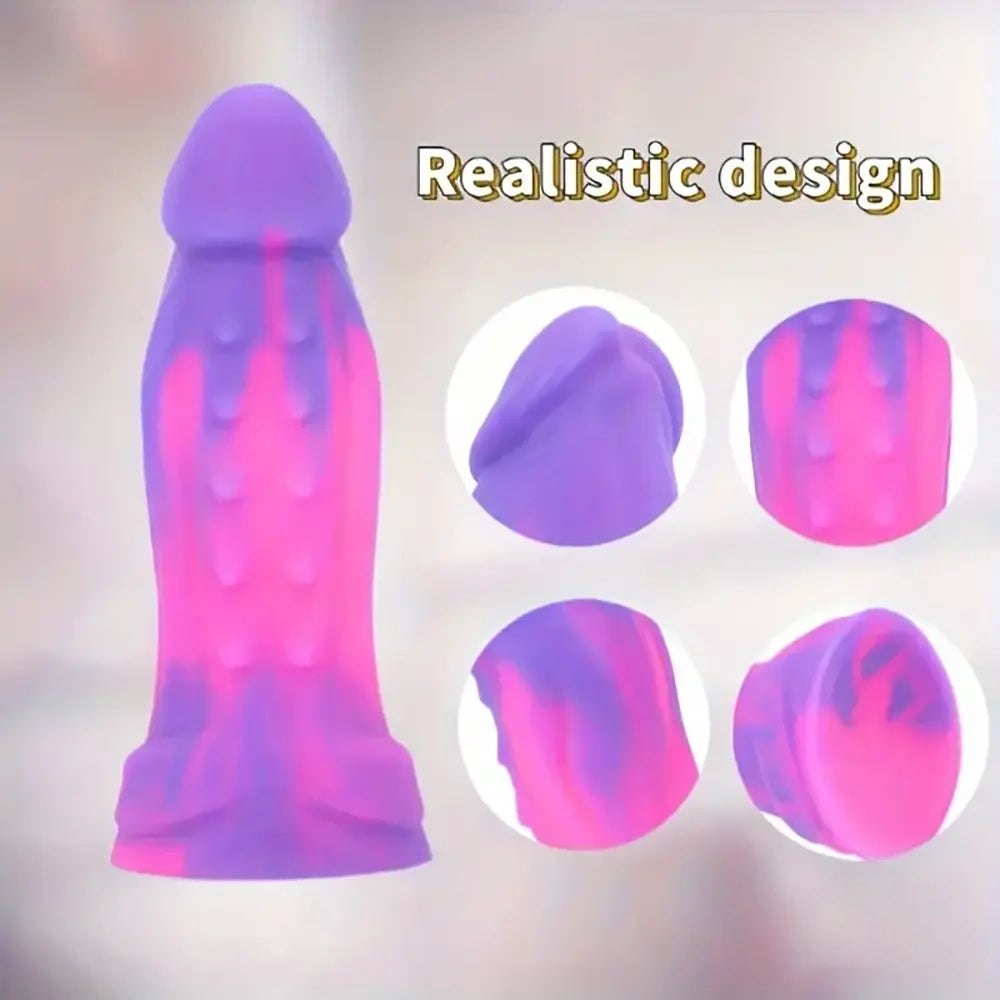 Purple Pink Swirl Suction Dildo - Suction Cup Dildo