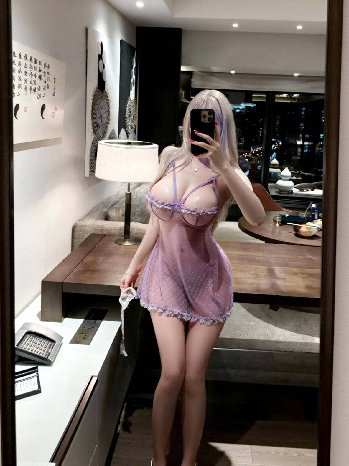 Polka Dot Ruffle Hem Babydoll - Sexy Babydoll Lingerie