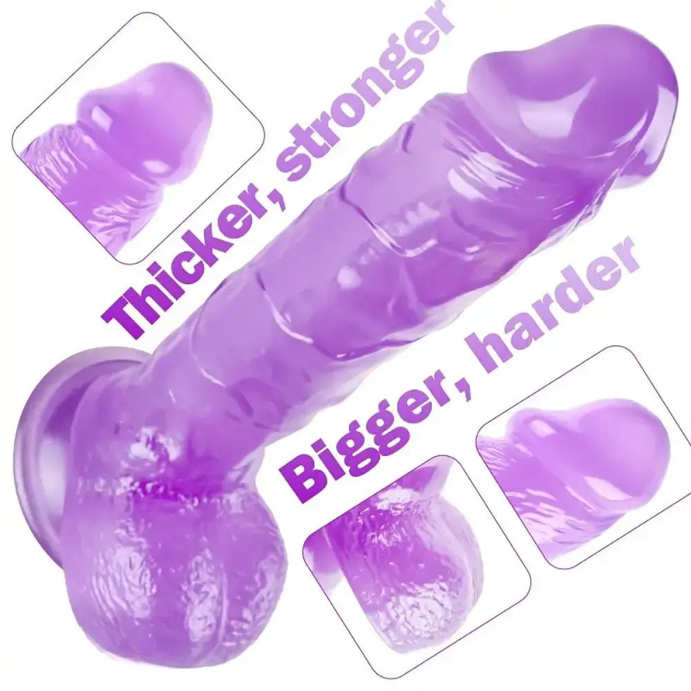 Purple Realistic Dildo 9 in - Big Realistic Dildo
