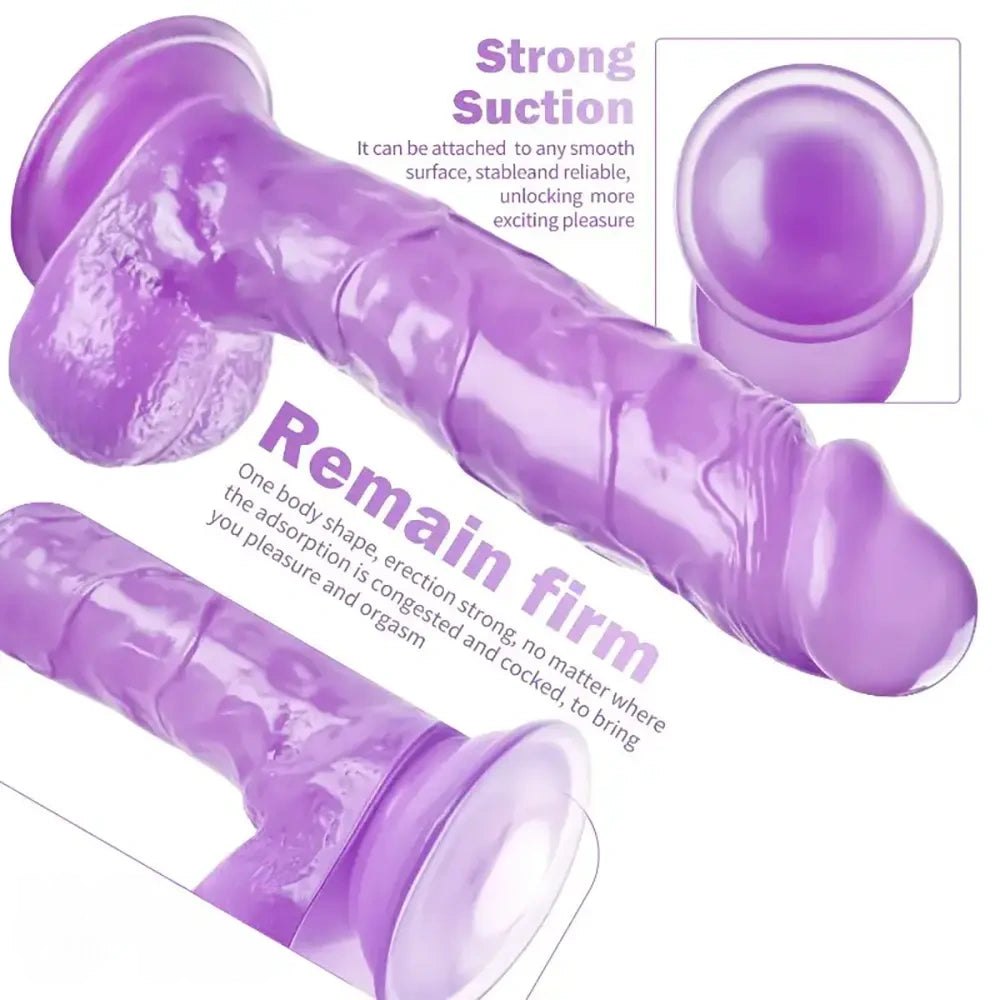 Purple Realistic Dildo 9 in - Big Realistic Dildo