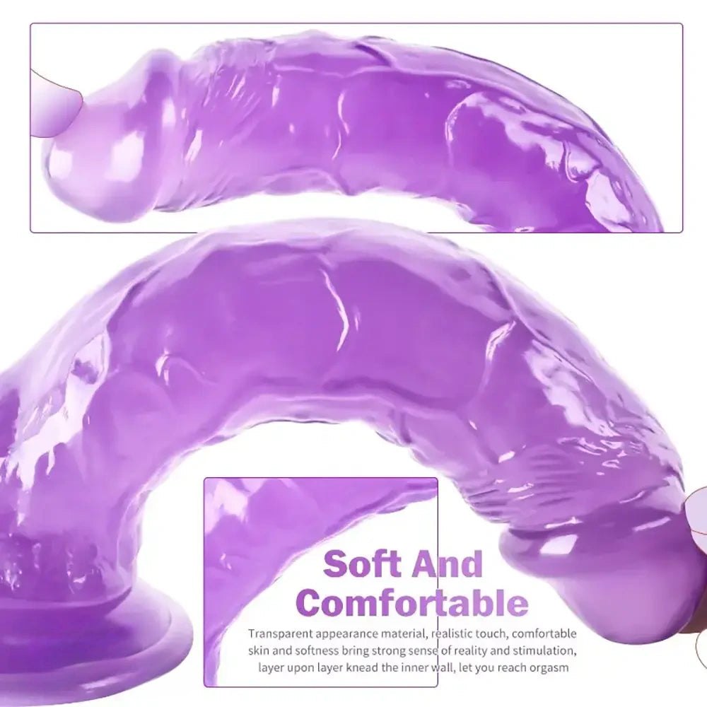 Purple Realistic Dildo 9 in - Big Realistic Dildo