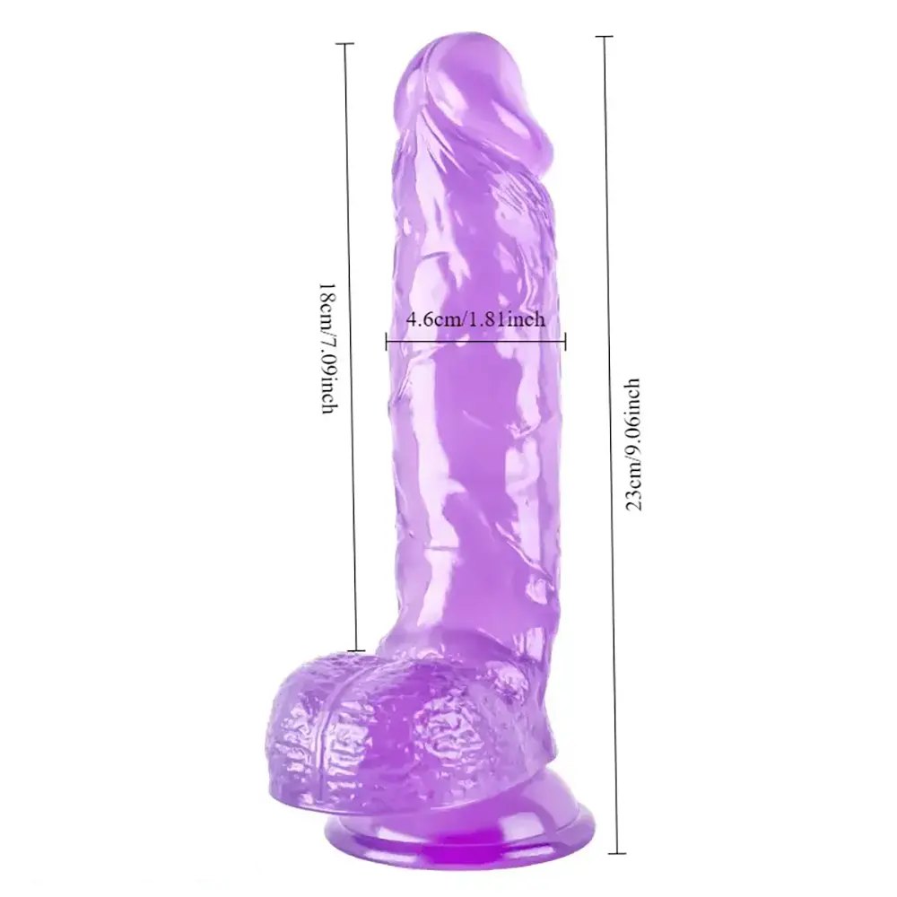 Purple Realistic Dildo 9 in - Big Realistic Dildo