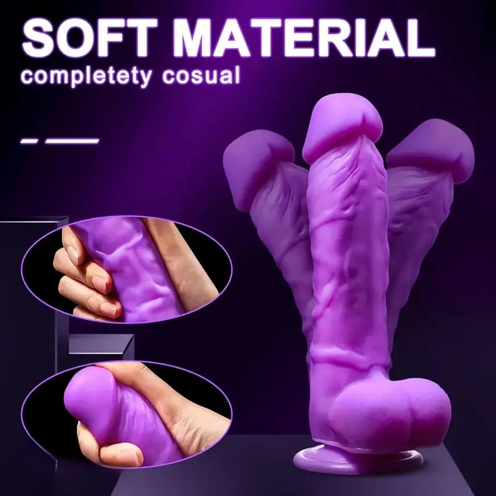 Purple Realistic G-Spot Dildo - Silicone G Spot Dildo