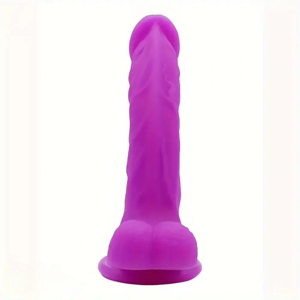 Purple Silicone Suction Cup Dildo - Realistic Suction Base Dildo