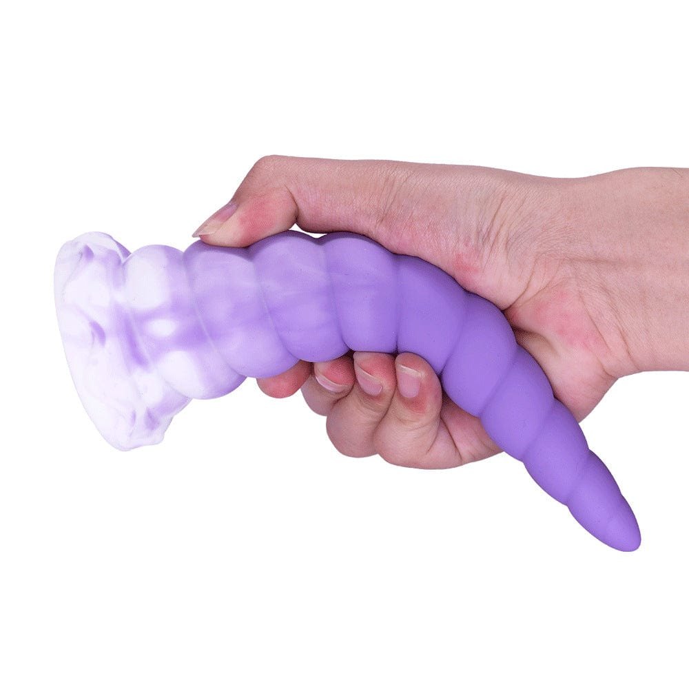 Purple Spiral Suction Cup Dildo - Silicone Suction Cup Dildo