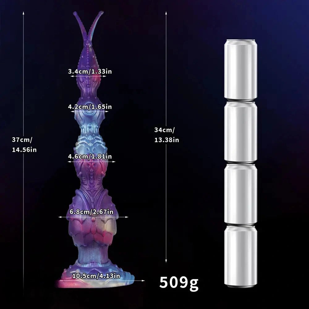 Iridescent Fantasy Tendril Dildo - Purple Teal Silicone Dildo