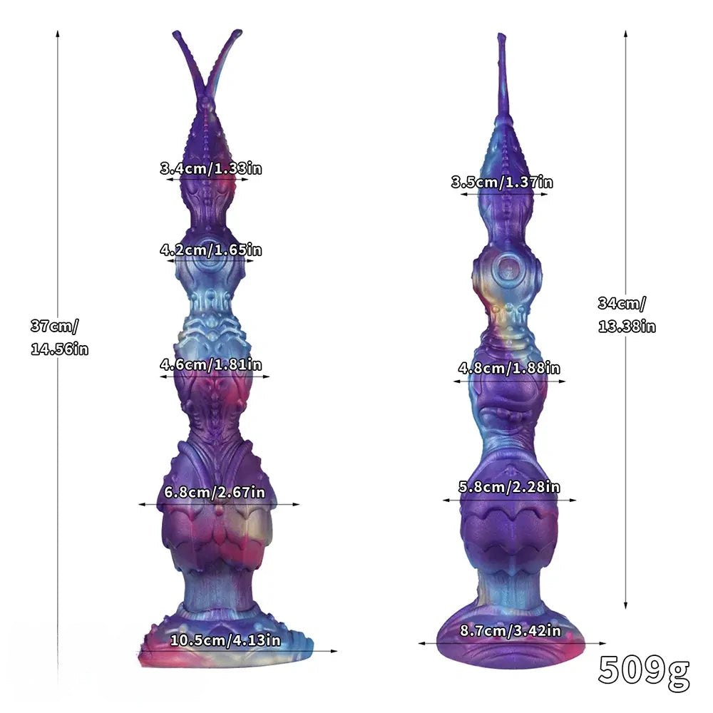 Iridescent Fantasy Tendril Dildo - Purple Teal Silicone Dildo